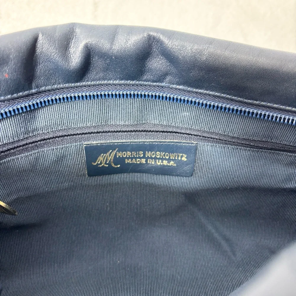 Morris Moskowitz Vintage Stylish Navy Blue Woven‎ Shoulder Bag